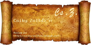 Csiky Zoltán névjegykártya